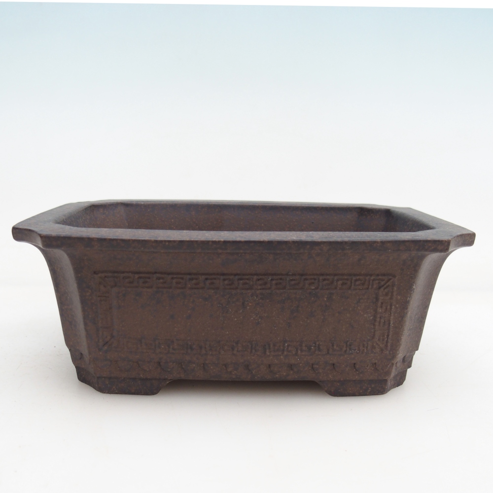 Ceramiczna misa do bonsai 15,5 x 10,5 x 6 cm, brązowawo-ochrowa