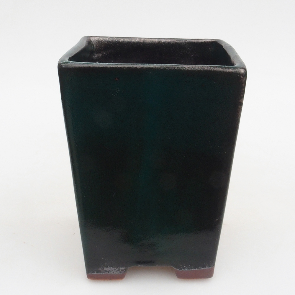 Ceramiczna miska bonsai 9 x 9 x 12,5 cm, kolor zielony