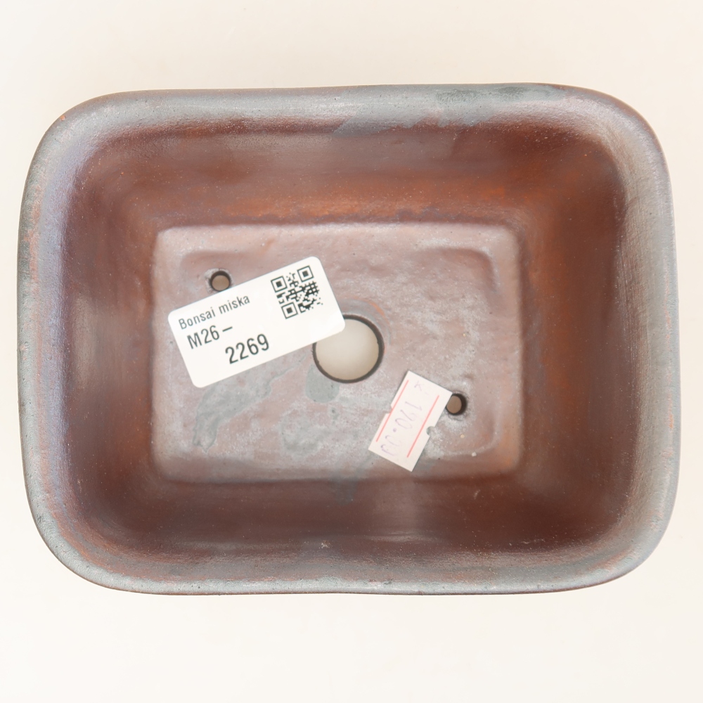 Ceramiczna miska do bonsai 13,5 x 10,5 x 6 cm, kolor metaliczny
