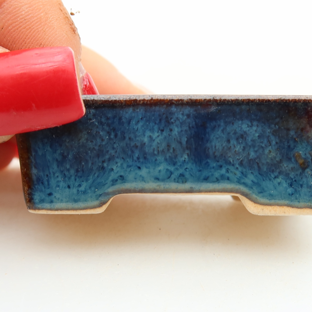 Ceramiczna miseczka do bonsai 5 x 3 x 2 cm, kolor niebieski
