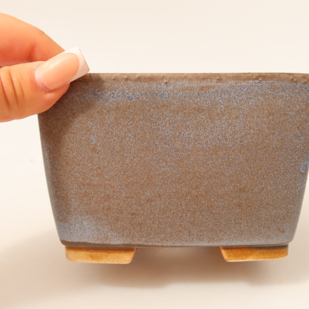 Ceramiczna miska do bonsai 13 x 13 x 8 cm, kolor niebieski