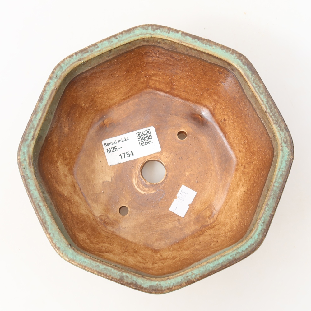 Ceramiczna miska do bonsai 17 x 16 x 6,5 cm, kolor zielony