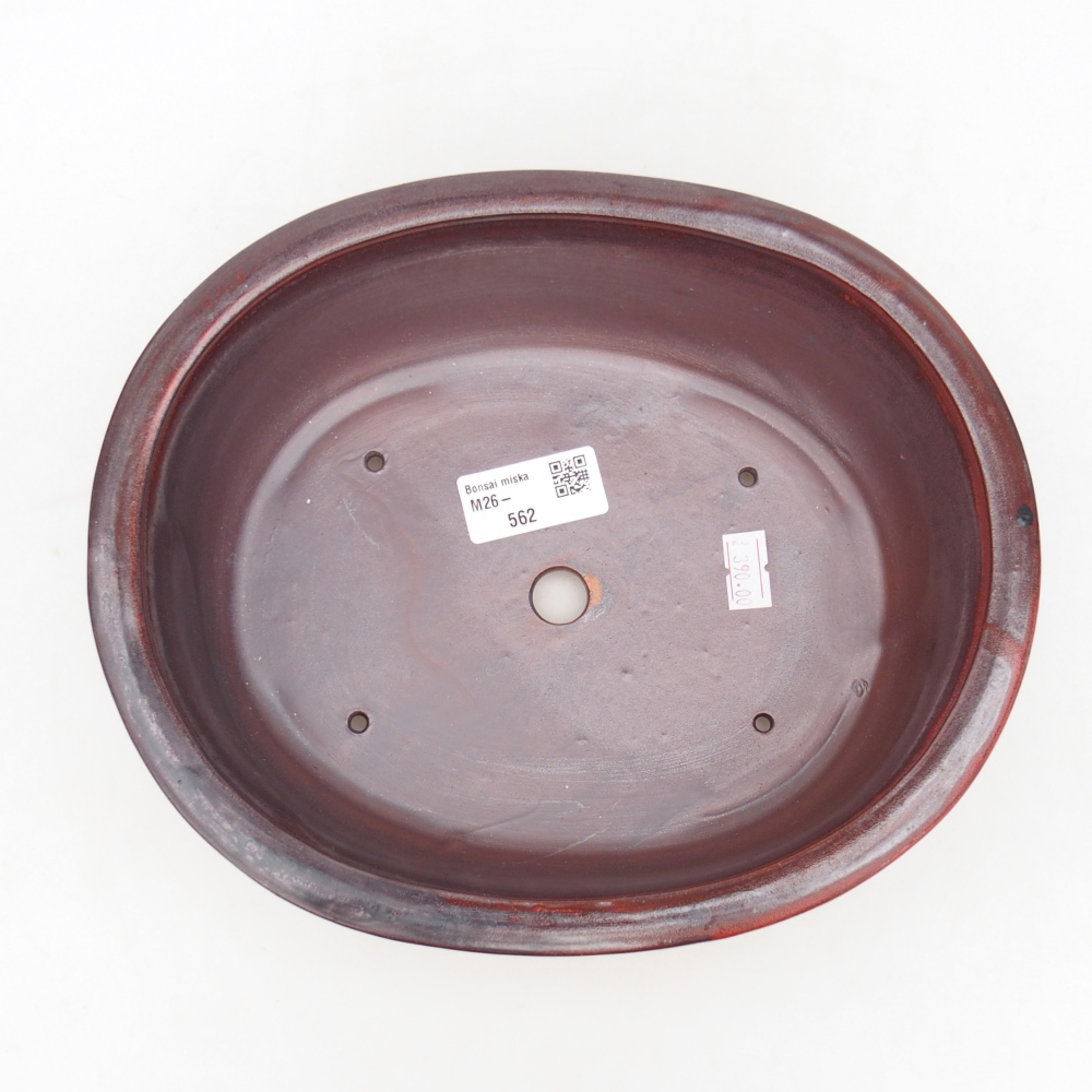Ceramiczna miska bonsai 23 x 19 x 7 cm, kolor czerwony