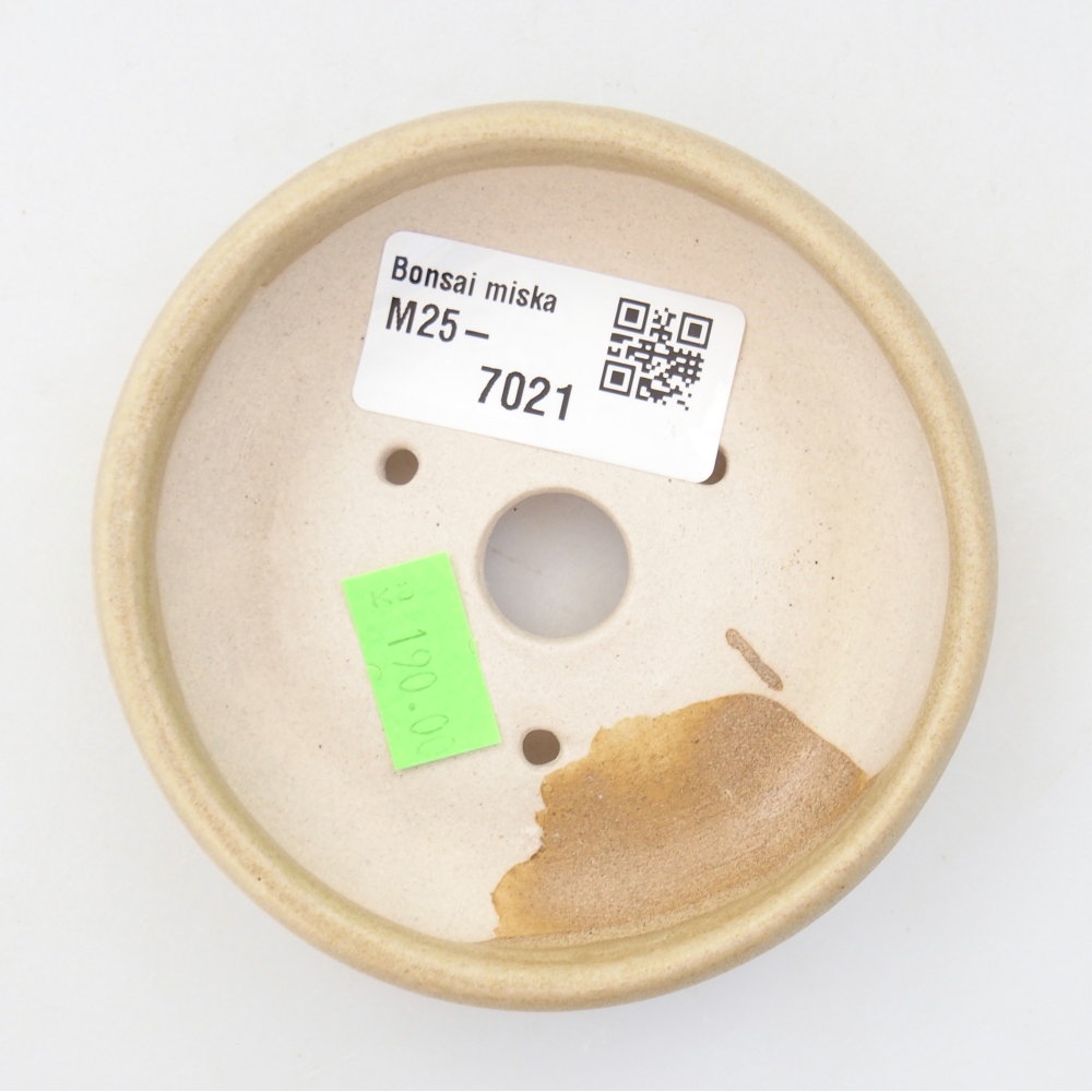 Ceramiczna miska na bonsai 9 x 9 x 2,5 cm, kolor beżowy