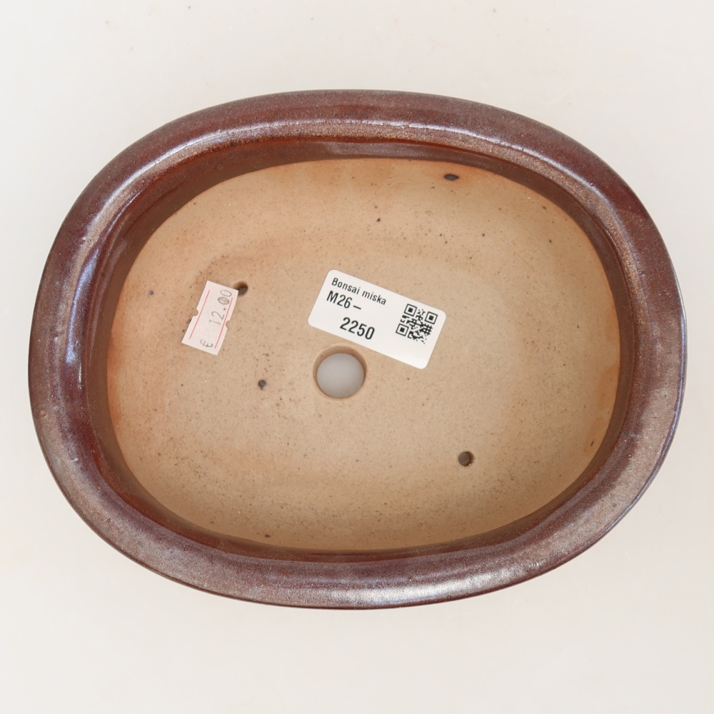 Ceramiczna miska do bonsai 18 x 14,5 x 5,5 cm, kolor bordowy