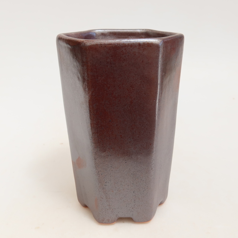 Ceramiczna miska do bonsai 9,5 x 8,5 x 14 cm, kolor metaliczny