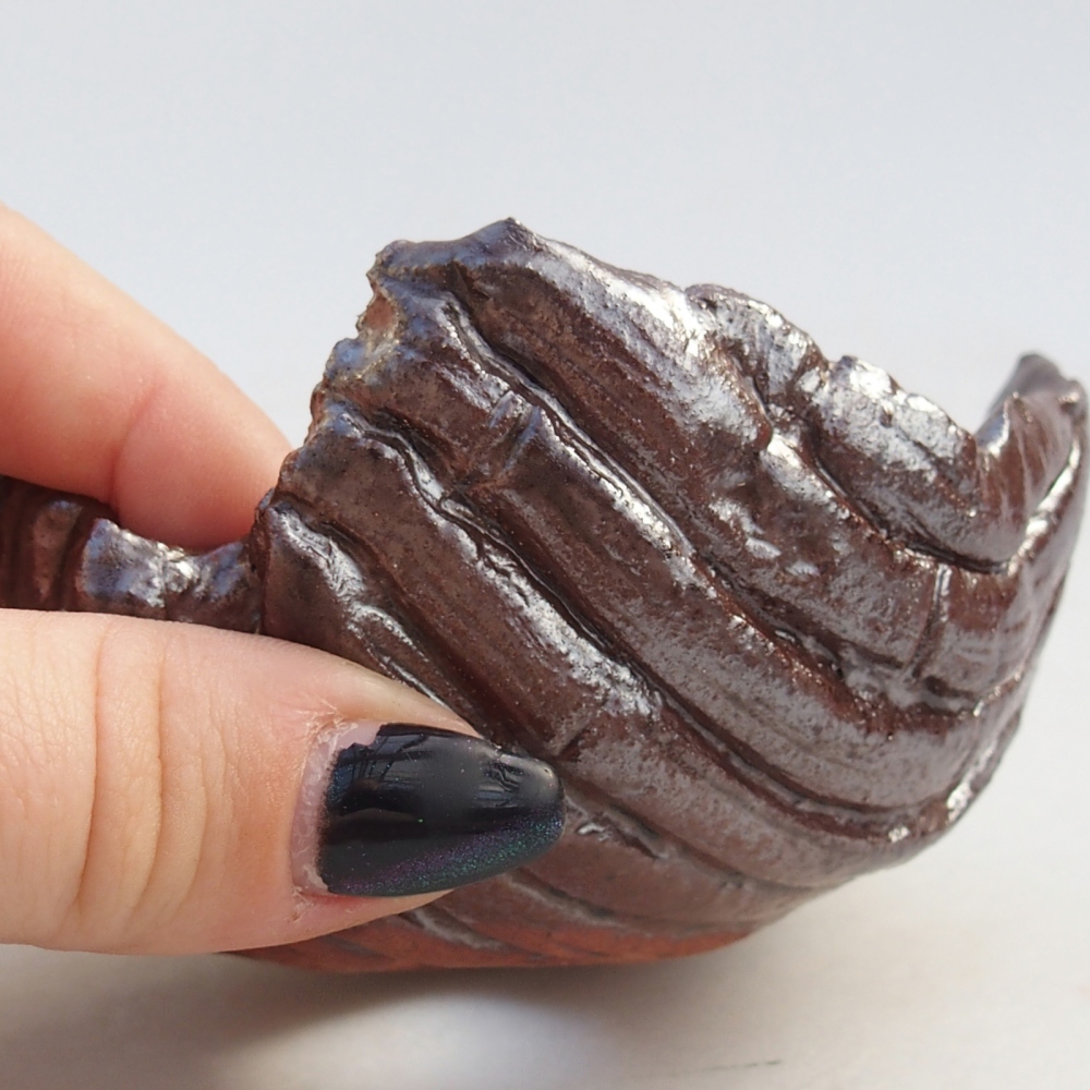 Muszla ceramiczna 9 x 9 x 5 cm, kolor brązowy