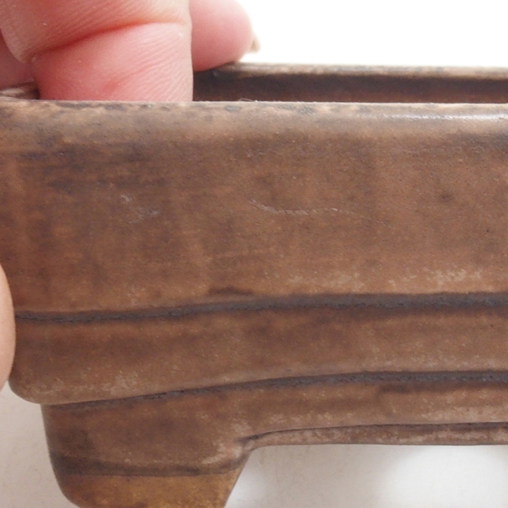 Ceramiczna miska do bonsai 9 x 7,5 x 3,5 cm, kolor brązowy