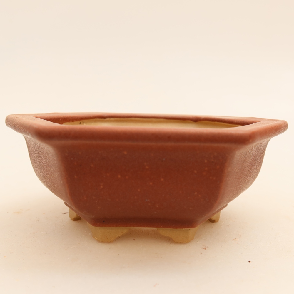 Ceramiczna miska do bonsai 12 x 10,5 x 4 cm, kolor bordowy