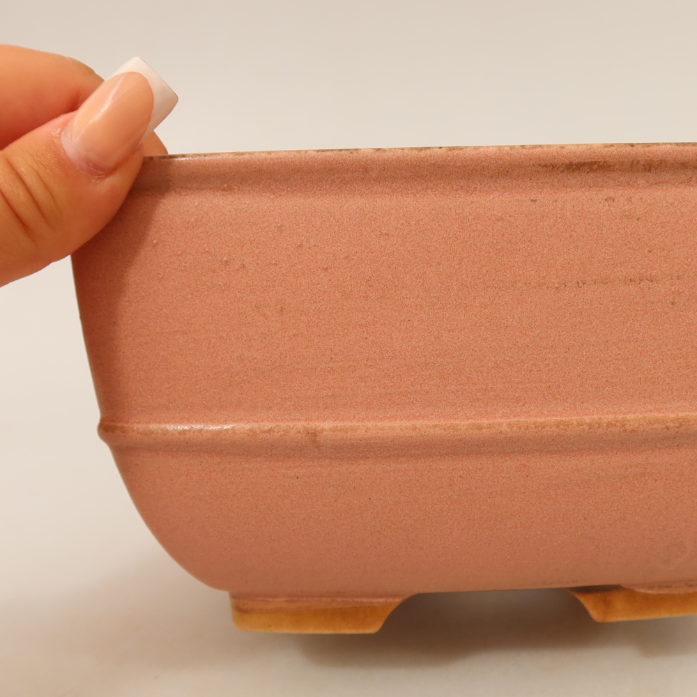 Ceramiczna miska do bonsai 16,5 x 16,5 x 9,5 cm, kolor różowy