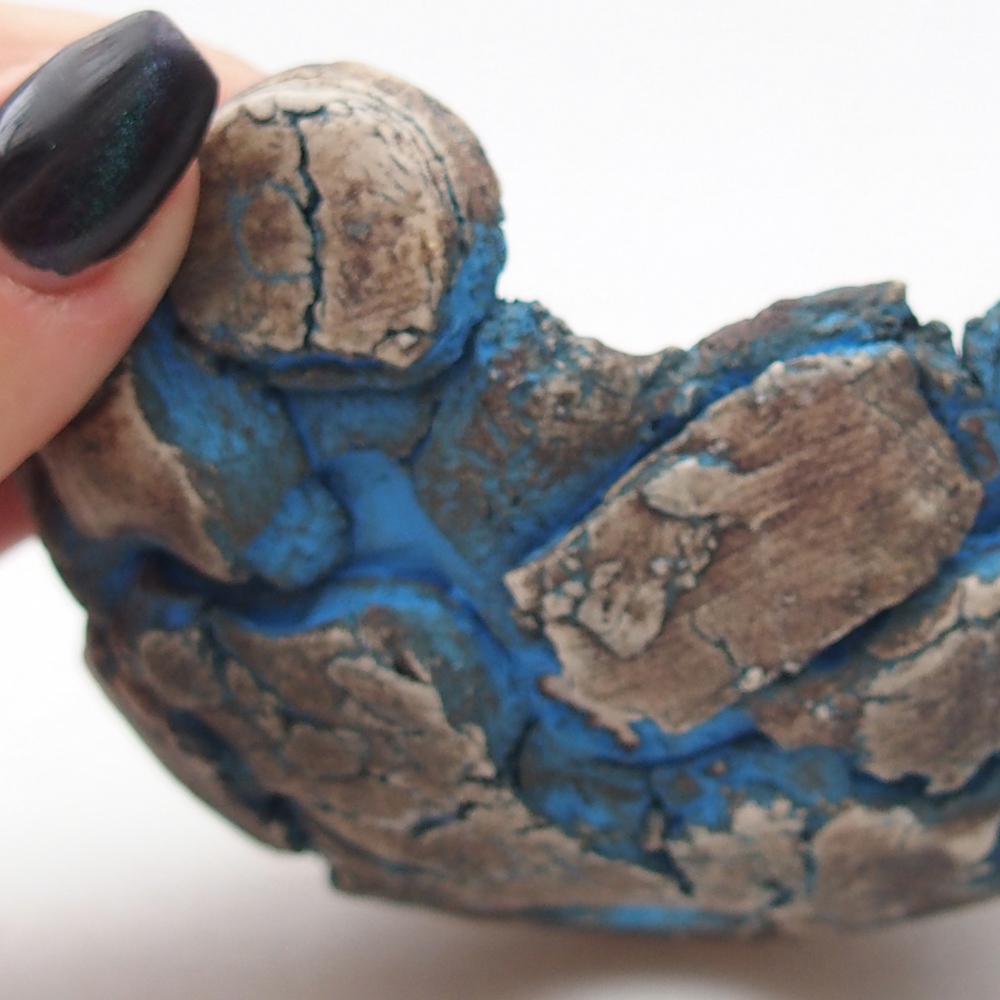 Ceramiczna muszla 11 x 10 x 5 cm, kolor niebieski