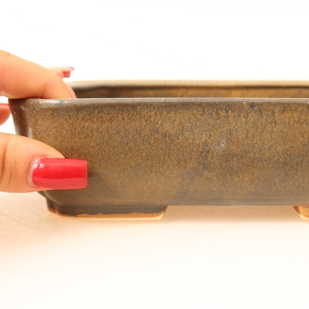 Ceramiczna miska do bonsai 18 x 14 x 4,5 cm, kolor brązowy