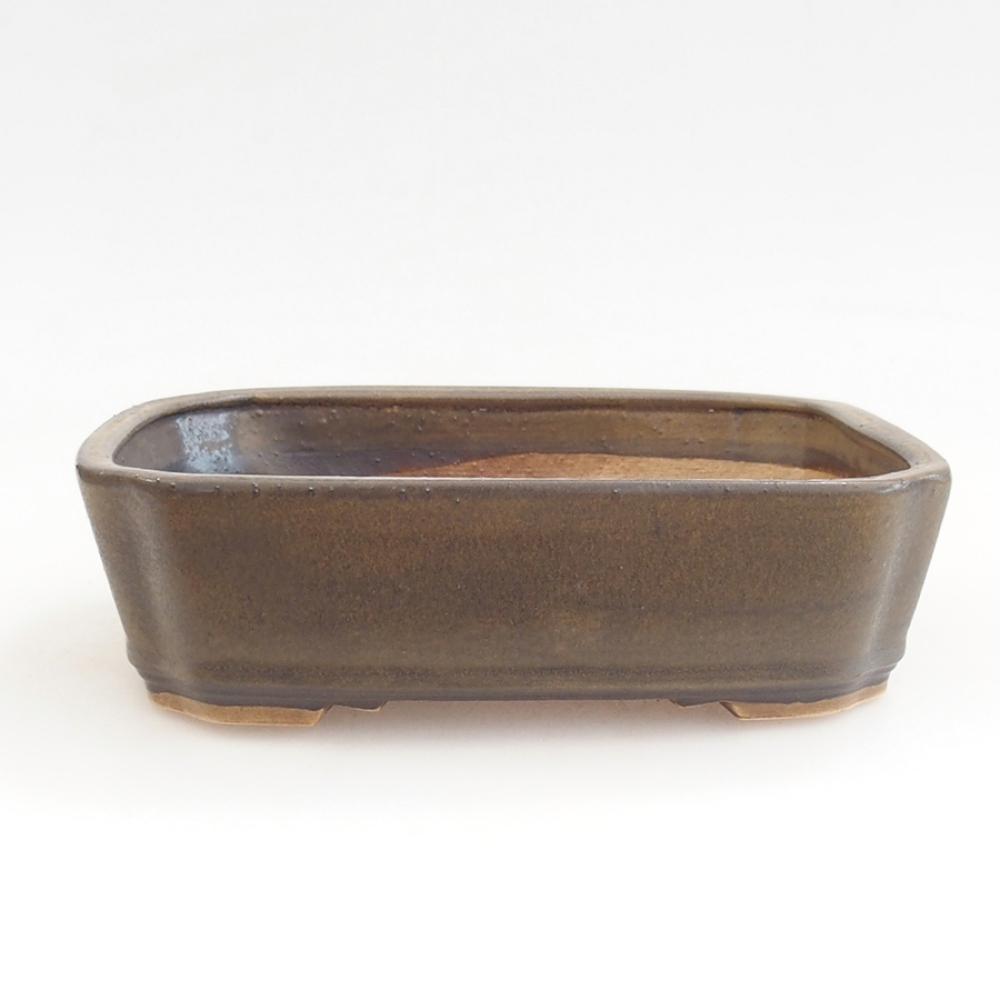 Ceramiczna miska na bonsai 21 x 18 x 6 cm, brązowa