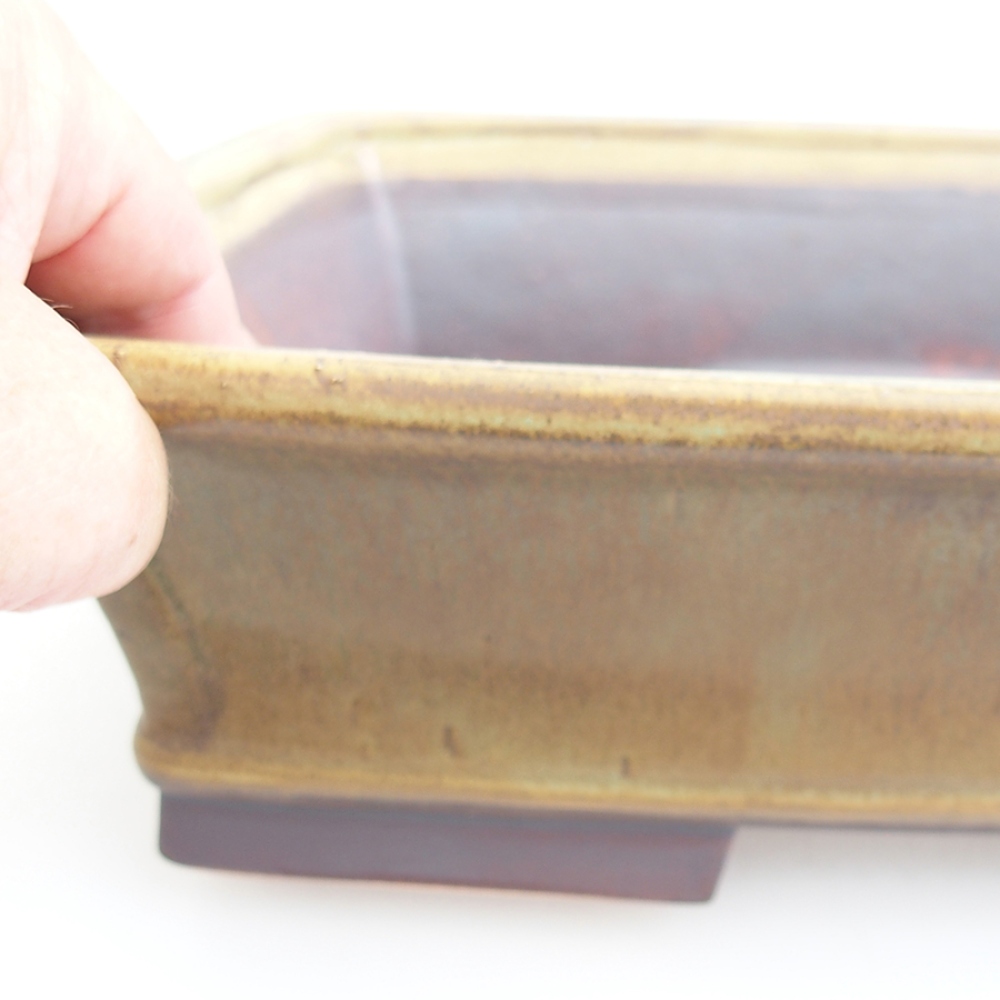 Ceramiczna miska na bonsai 29,5 x 25 x 7,5 cm, zielona