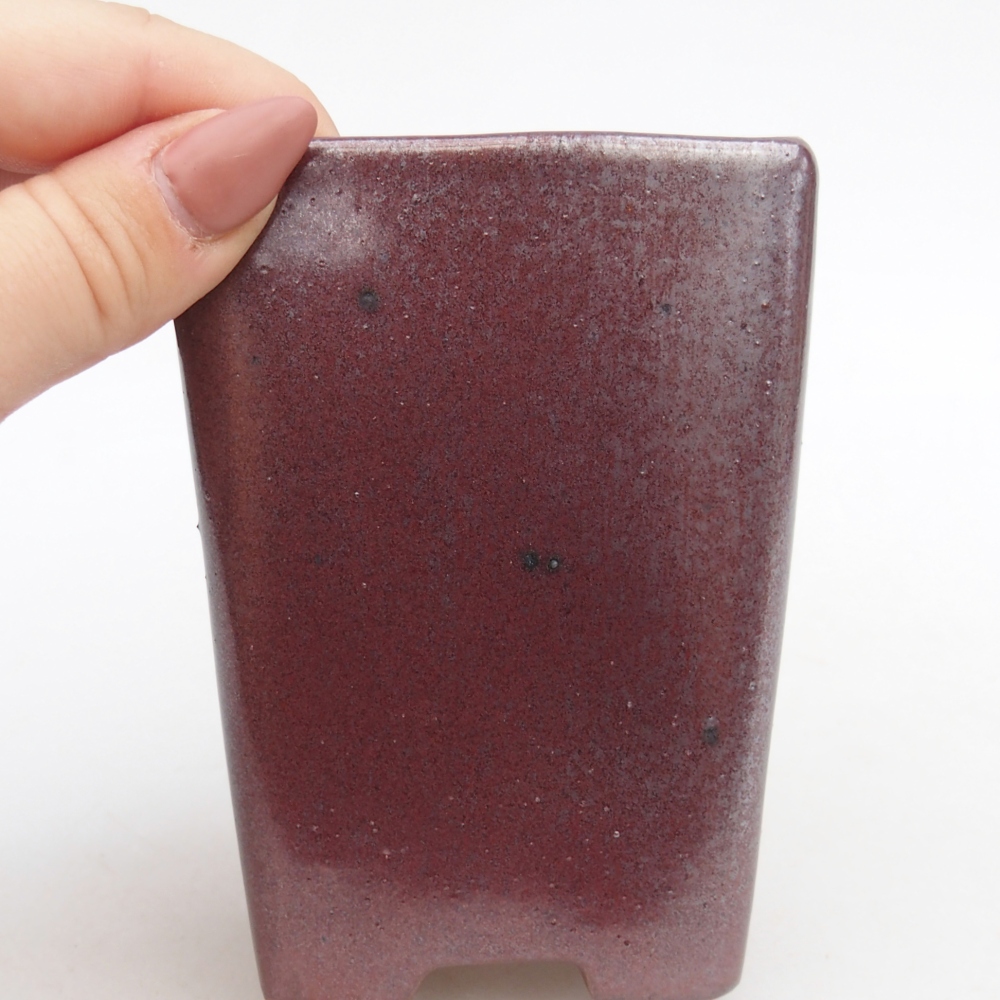 Ceramiczna miska do bonsai 8 x 8 x 10,5 cm, kolor bordowy