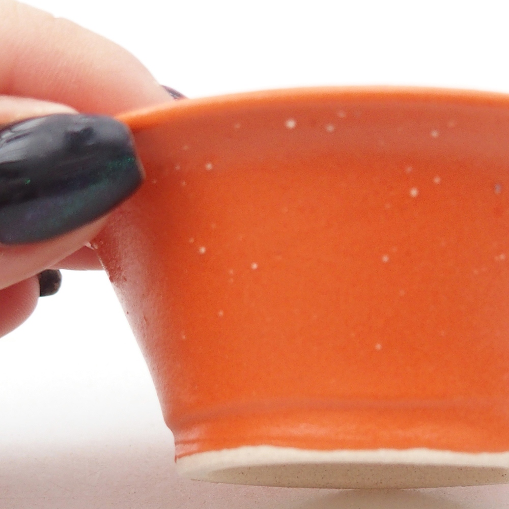 Mini miska do bonsai 7,5 x 7,5 x 3 cm, pomarańczowa