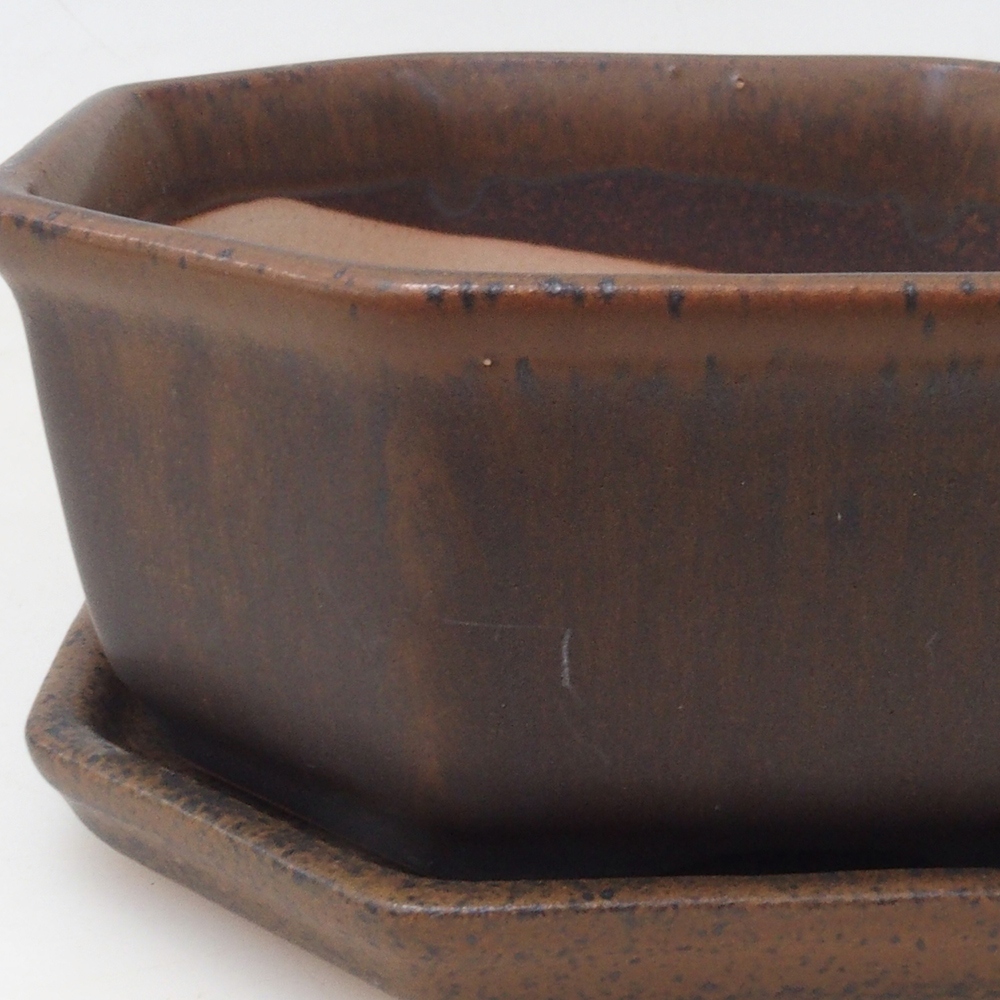 Bonsai bowl + spodek H01 - 12x9x5 cm
