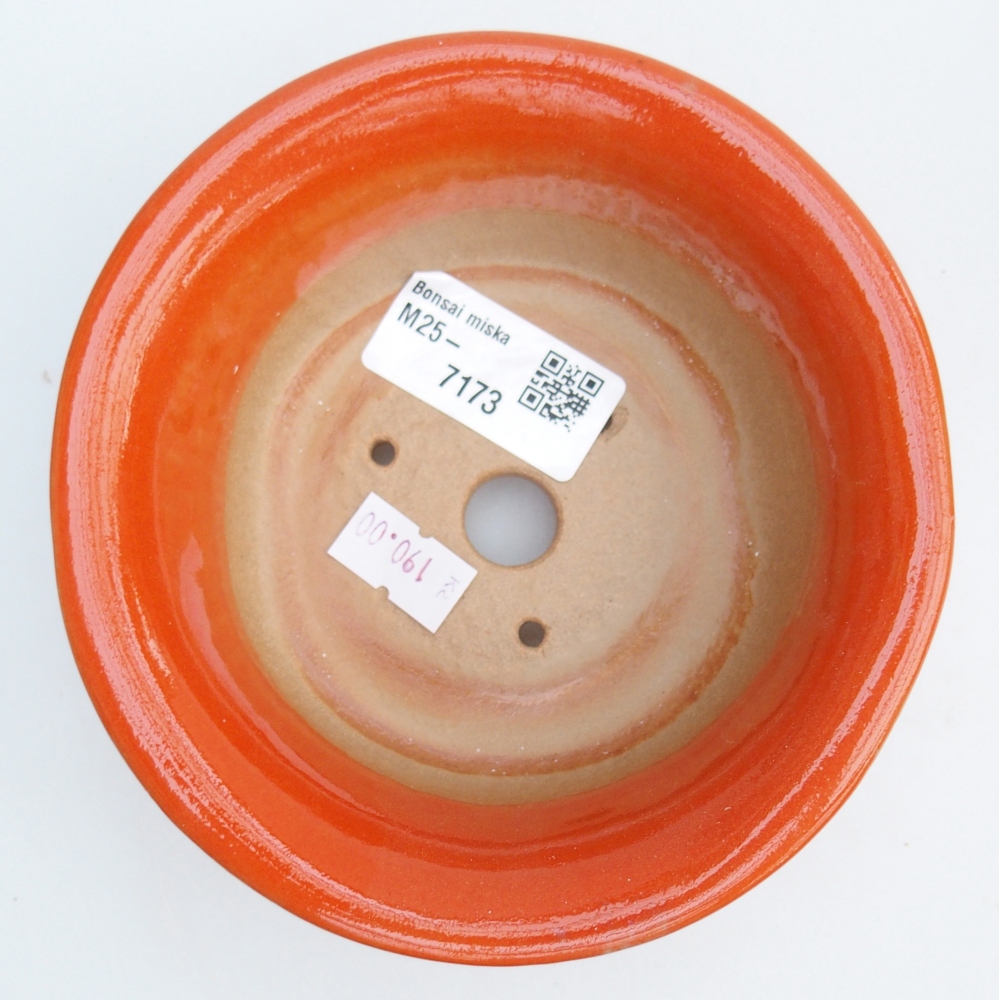 Ceramiczna miska na bonsai 13 x 13 x 5 cm, pomarańczowa