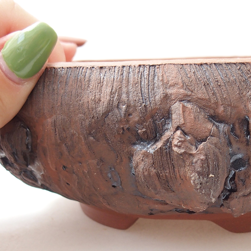 Ceramiczna miska do bonsai 15 x 15 x 6 cm, brązowa