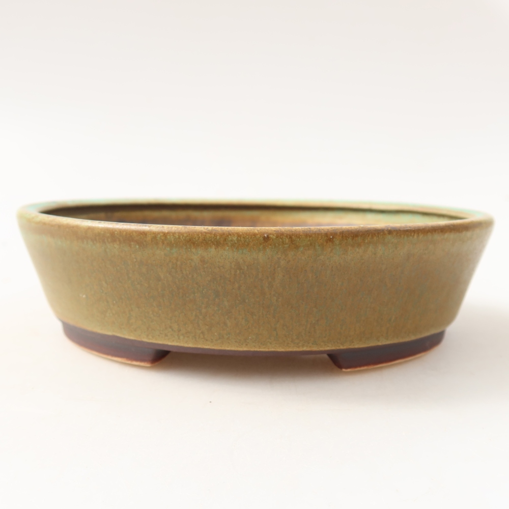 Ceramiczna miska do bonsai 15 x 14 x 4 cm, kolor zielony