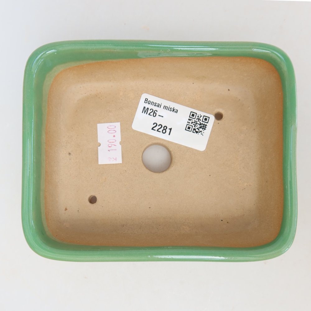 Ceramiczna miska do bonsai 12,5 x 9,5 x 4 cm, kolor zielony