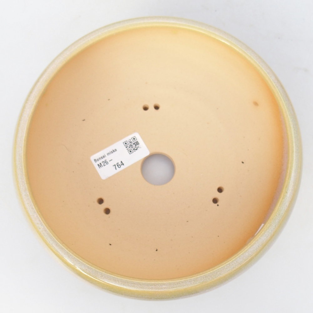 Ceramiczna miska na bonsai 18 x 18 x 7 cm, żółto-zielona