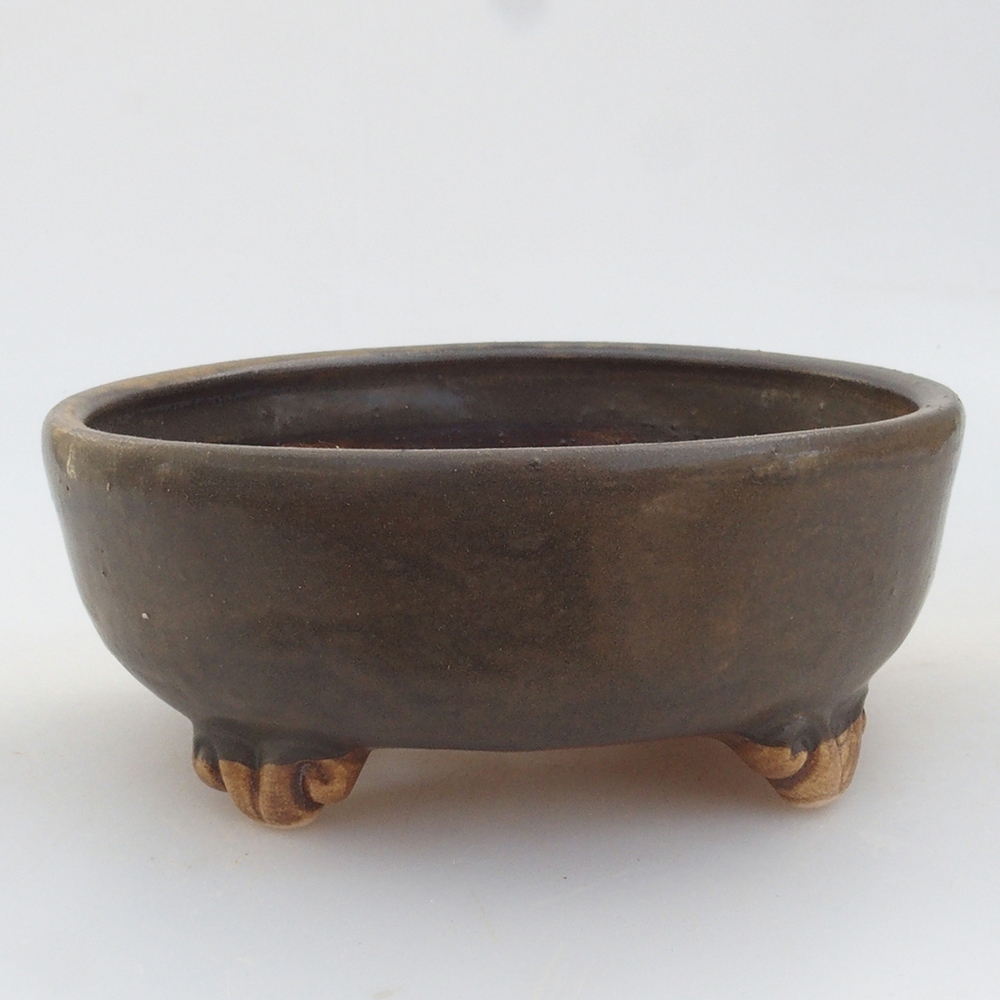 Ceramiczna miska do bonsai 10,5 x 10,5 x 4,5 cm, kolor brązowy