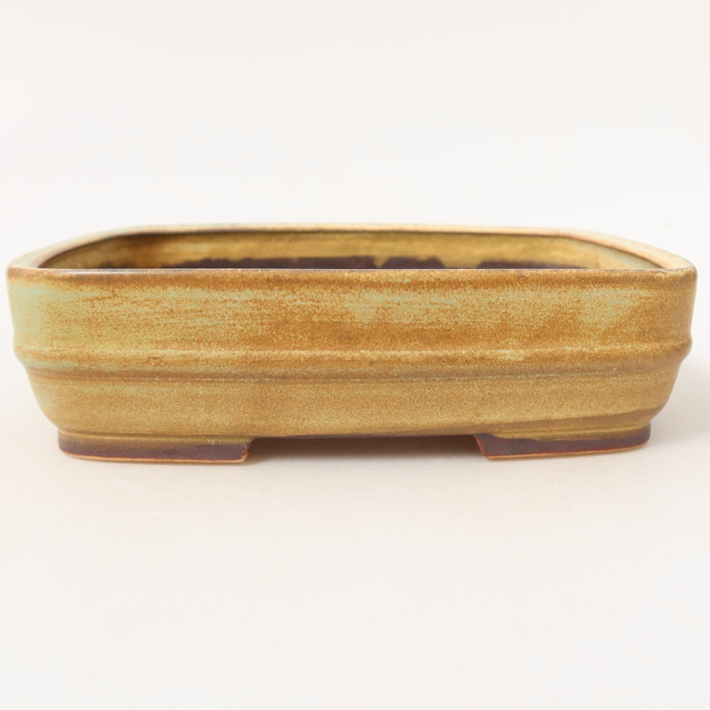 Ceramiczna miska do bonsai 17,5 x 13,5 x 4,5 cm, kolor zielony
