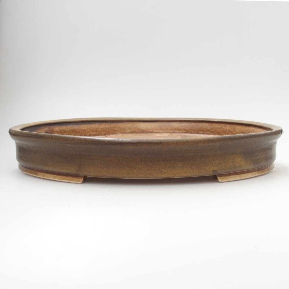 Ceramiczna miska do bonsai 30 x 26,5 x 4 cm, brązowa