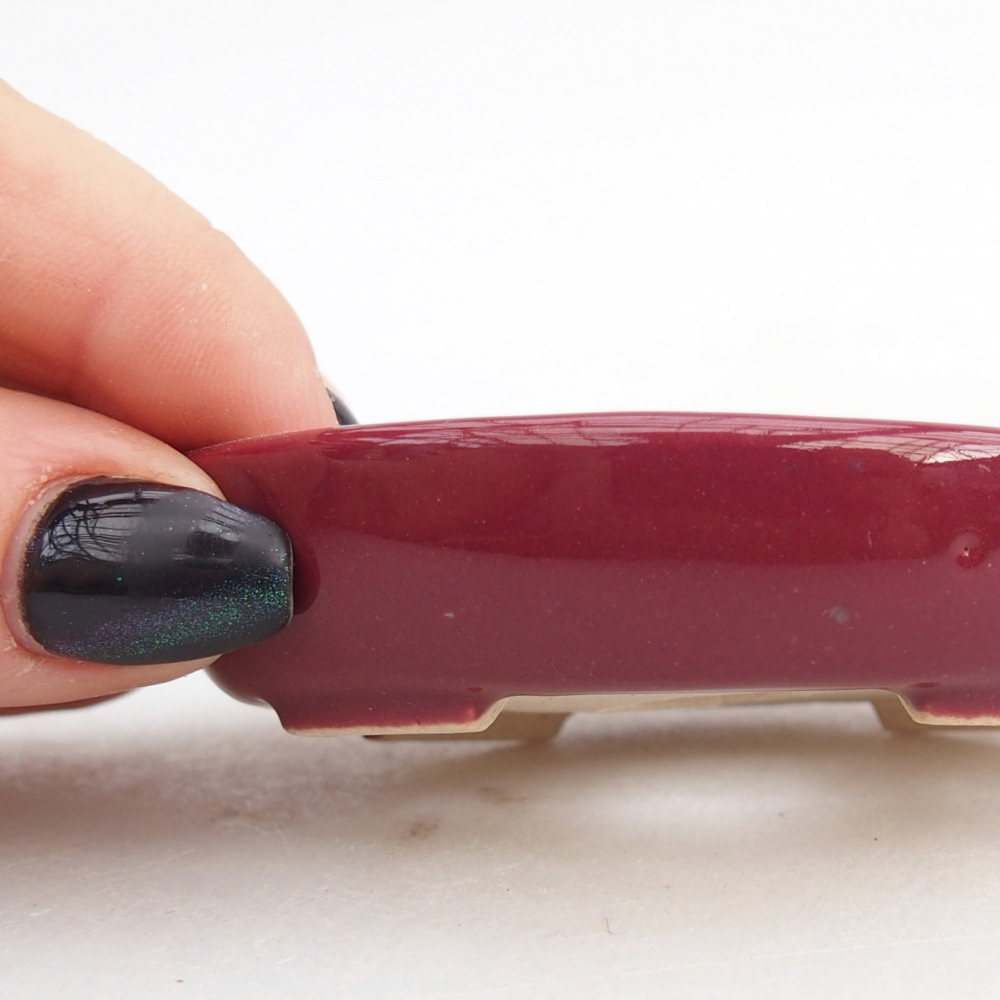 Mini miska do bonsai 8 x 6 x 2 cm, bordowa