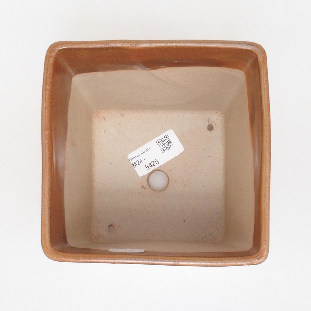Ceramiczna miska bonsai 13 x 13 x 13,5 cm, kolor brązowy