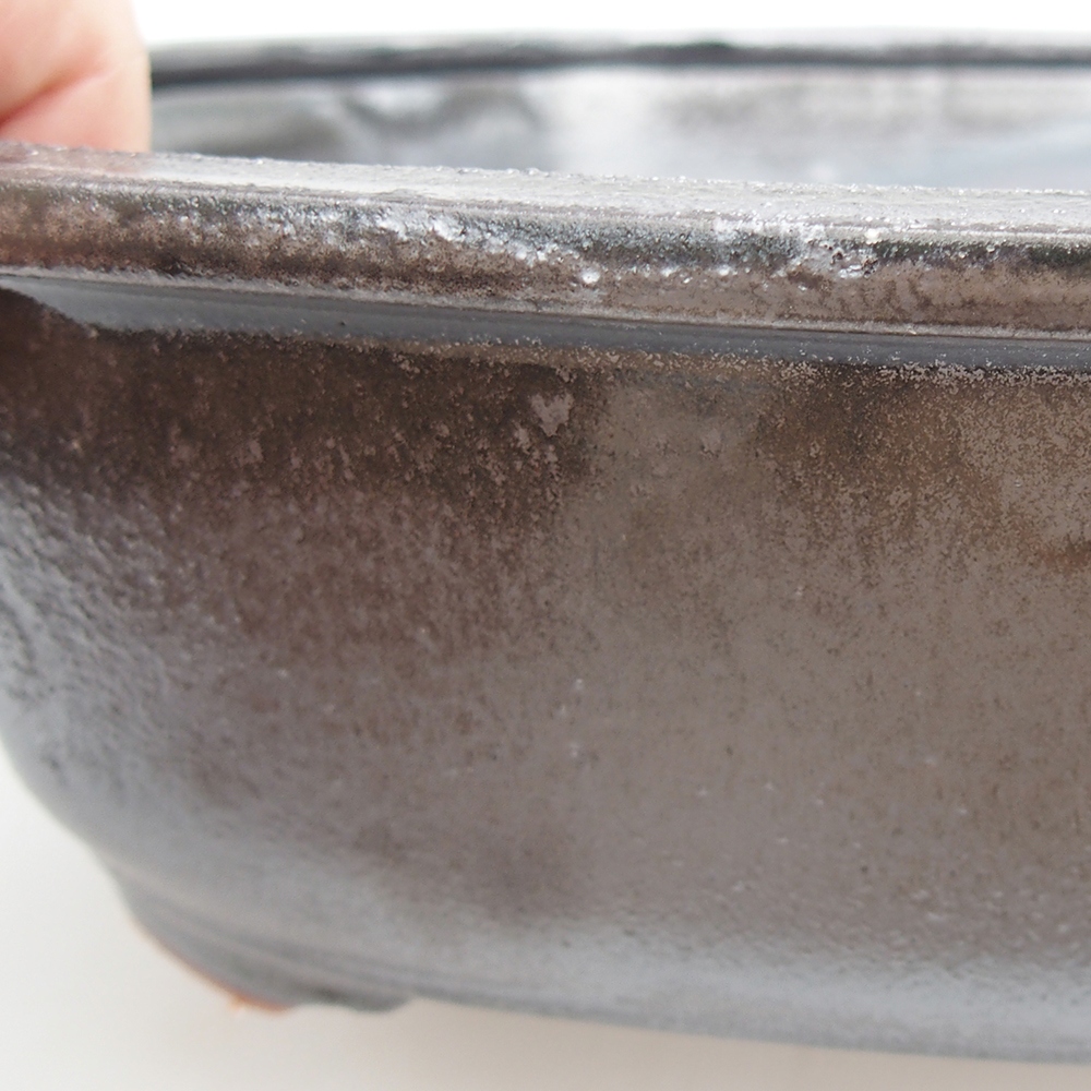 Ceramiczna miska na bonsai 24 x 19,5 x 7 cm, kolor metaliczny