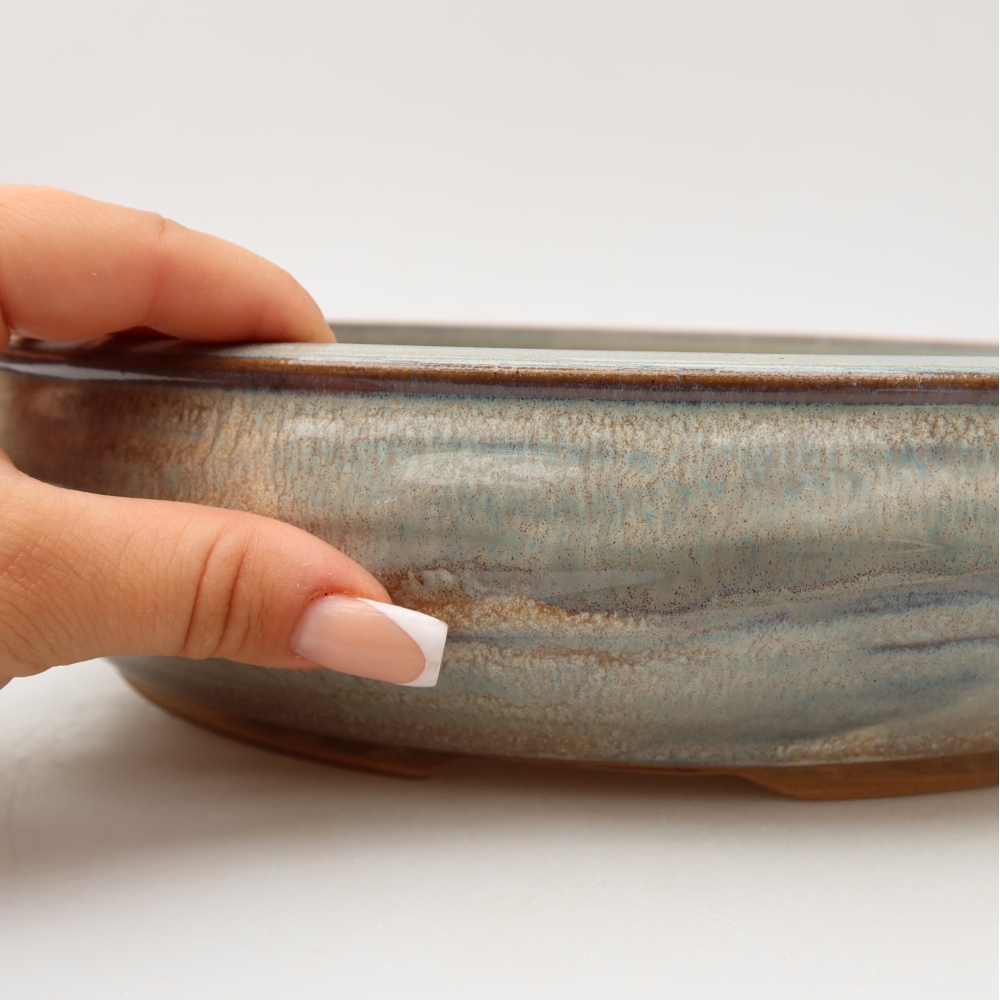 Ceramiczna miska do bonsai 30 x 30 x 7 cm, kolor szary