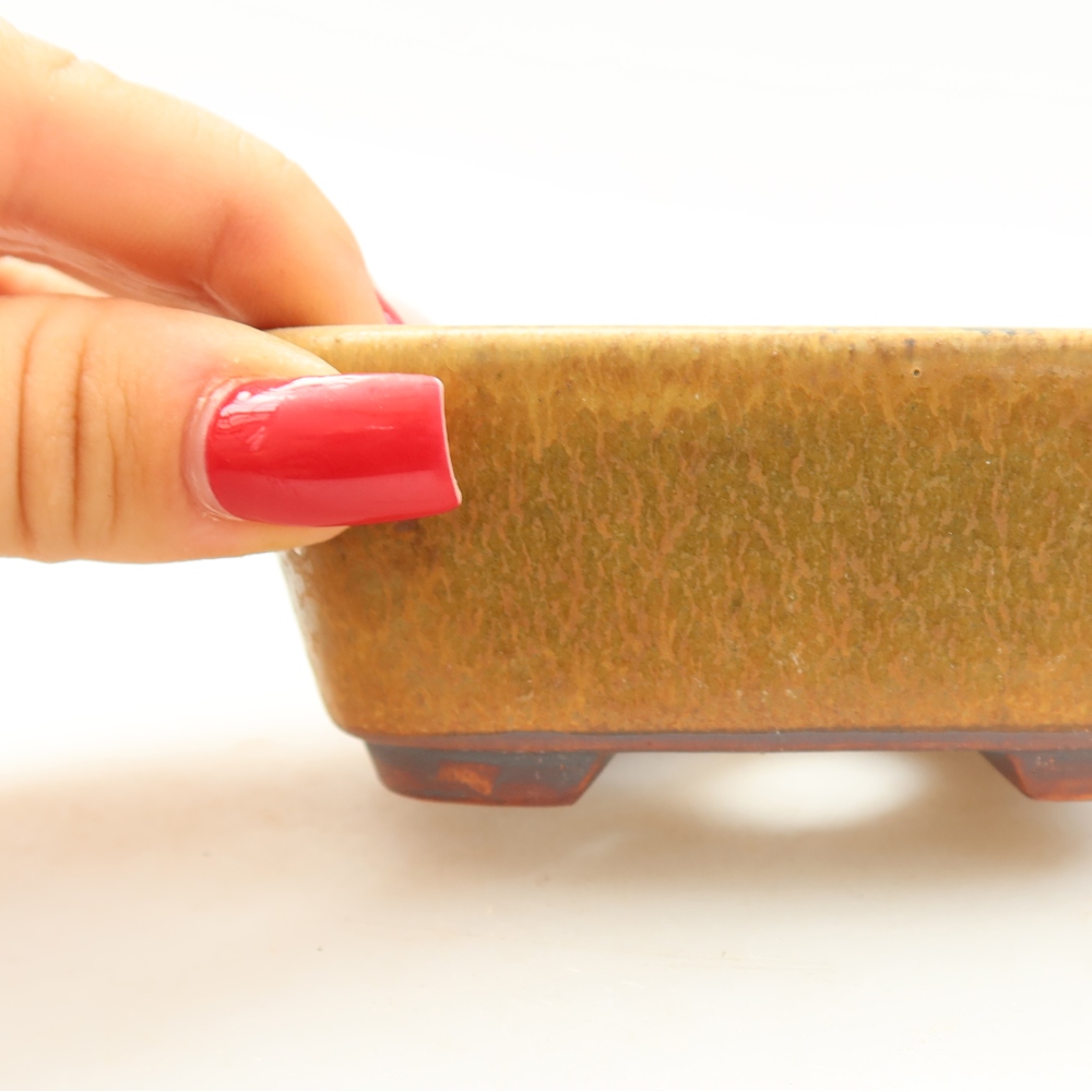 Ceramiczna miseczka do bonsai 10 x 8,5 x 4 cm, kolor zielony