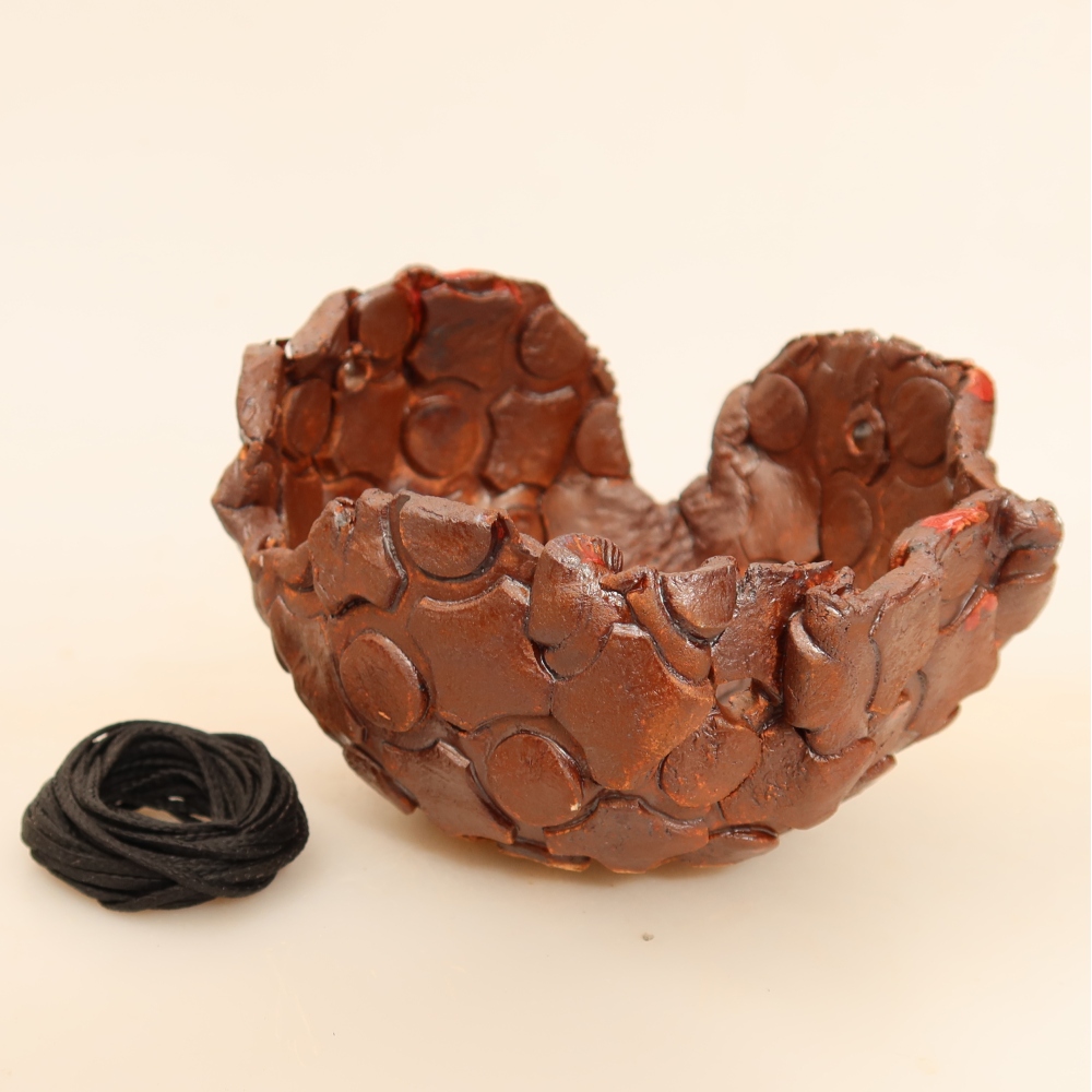 Ceramiczna skorupa do kokedamy 10 x 10 x 8 cm, kolor brązowy