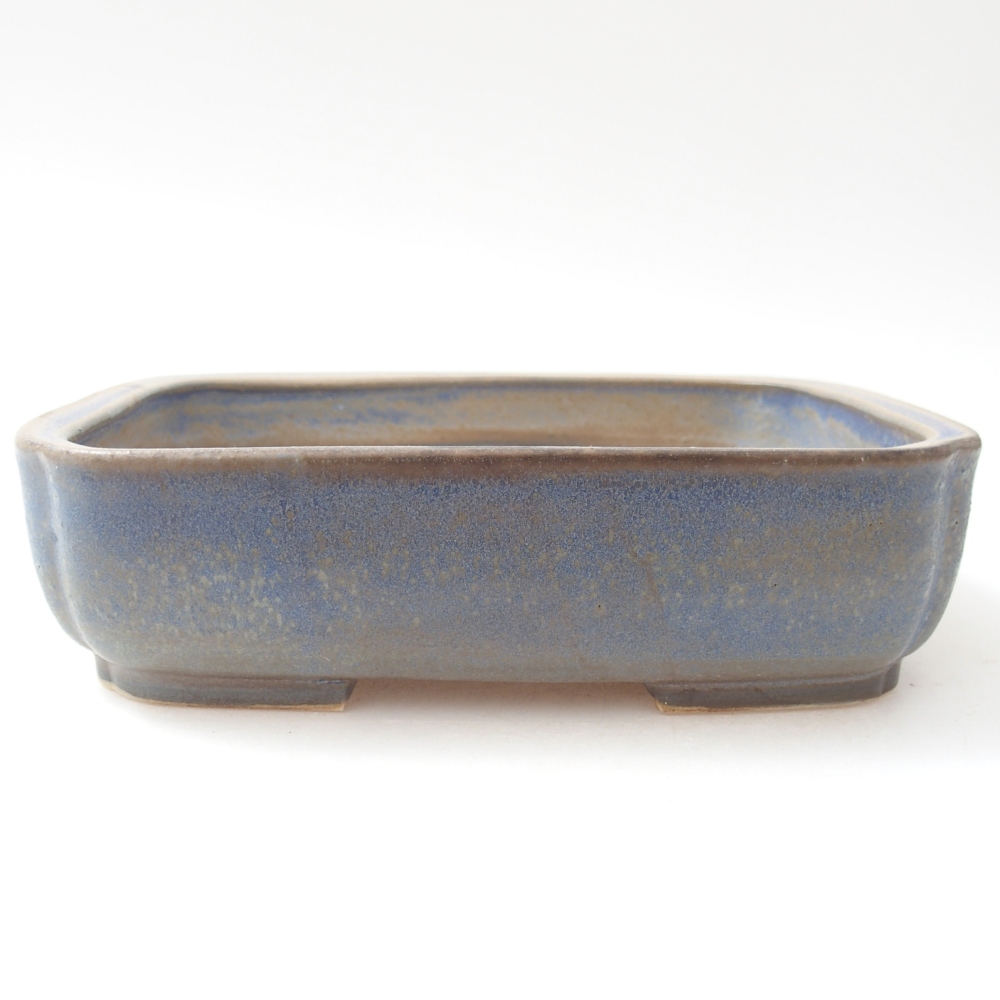 Ceramiczna miska na bonsai 17,5 x 14 x 5 cm, kolor niebieski