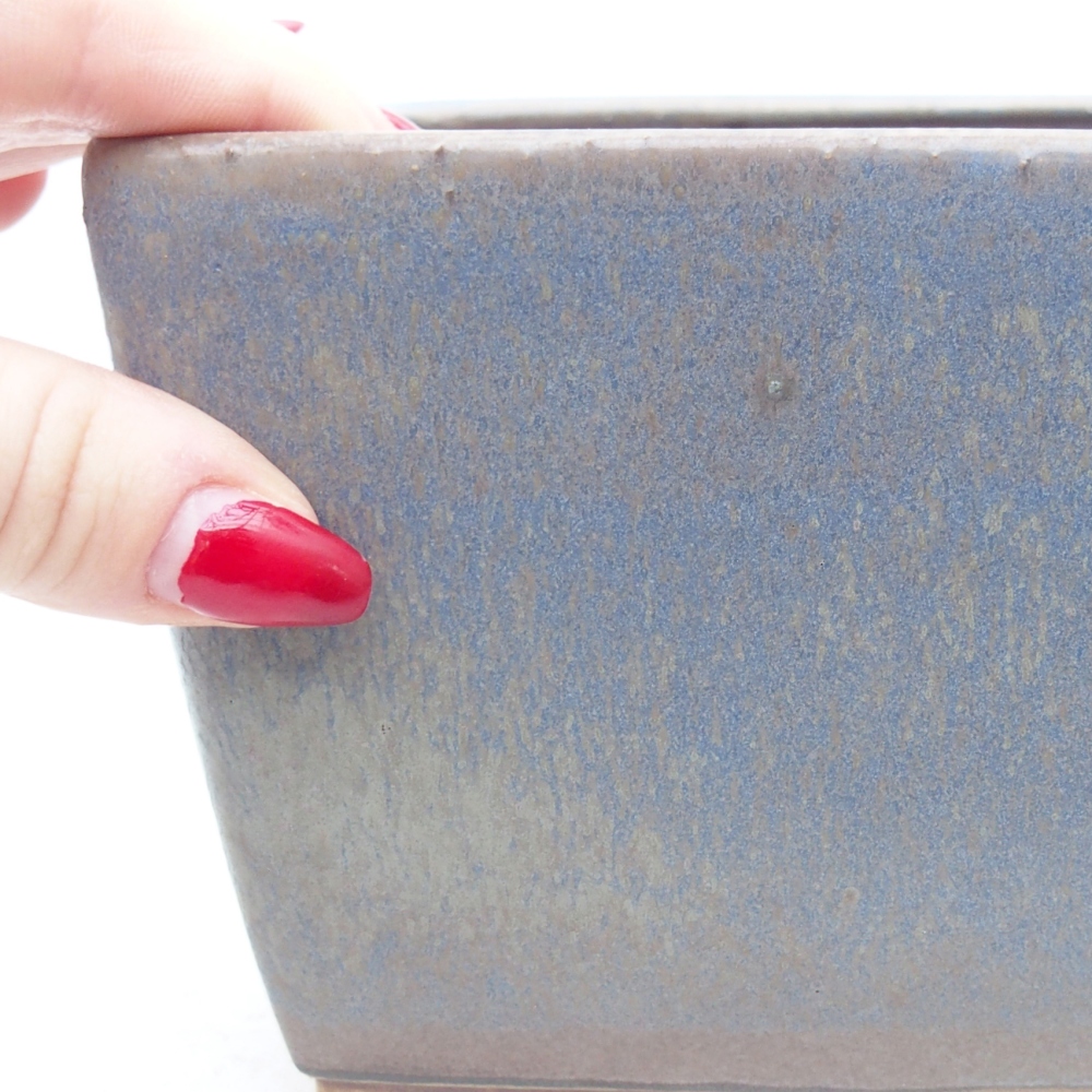 Ceramiczna miska na bonsai 16 x 16 x 10 cm, kolor niebieski