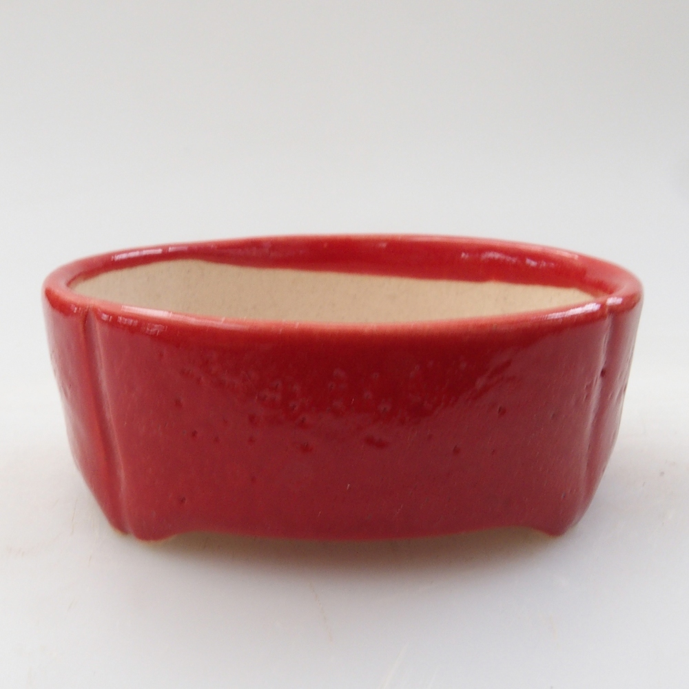 Mini miska bonsai 6,5 x 6,5 x 2,5 cm, kolor czerwony