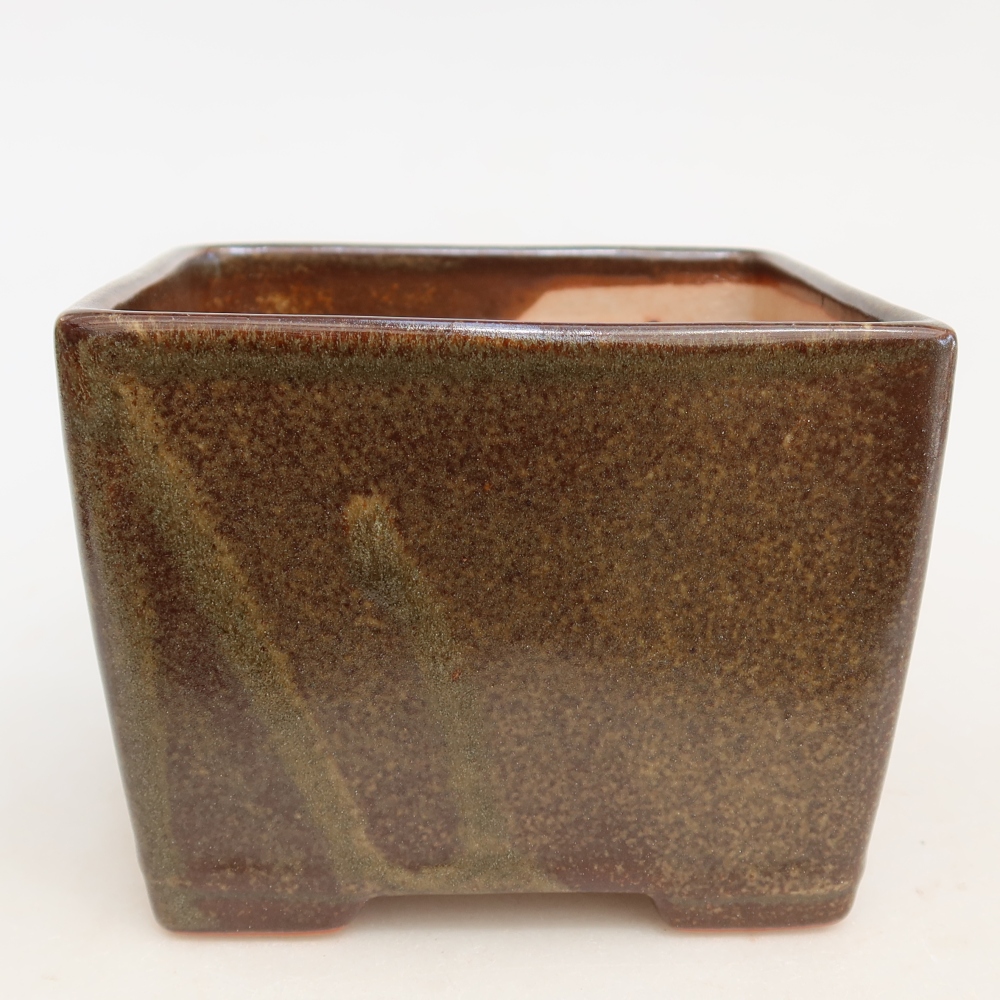 Ceramiczna miska do bonsai 12 x 12 x 9 cm, kolor brązowy