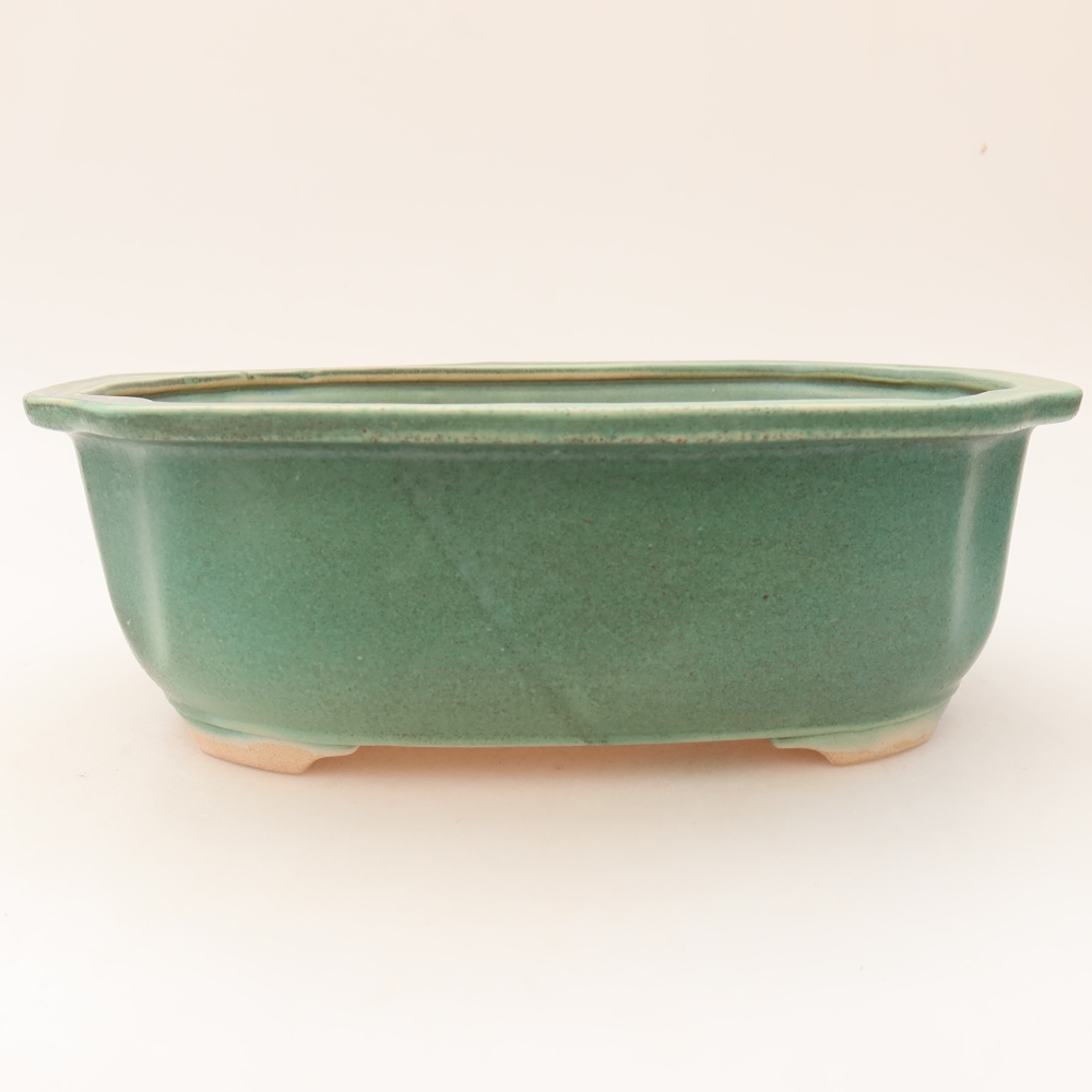 Ceramiczna miska do bonsai 22,5 x 17,5 x 7,5 cm, kolor zielony