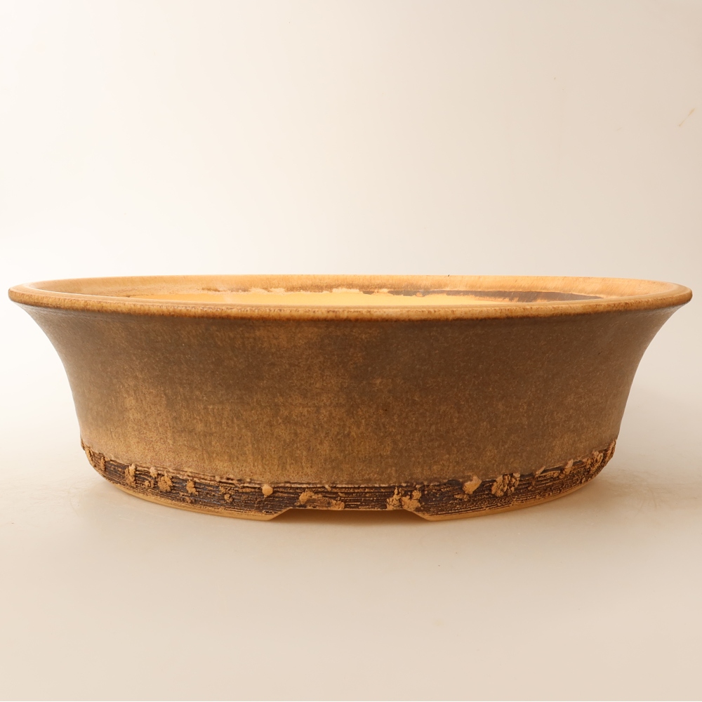 Ceramiczna miska do bonsai 33 x 33 x 9 cm, kolor brązowy – WYŁĄCZNIE ODBIÓR OSOBISTY lub transport na palecie