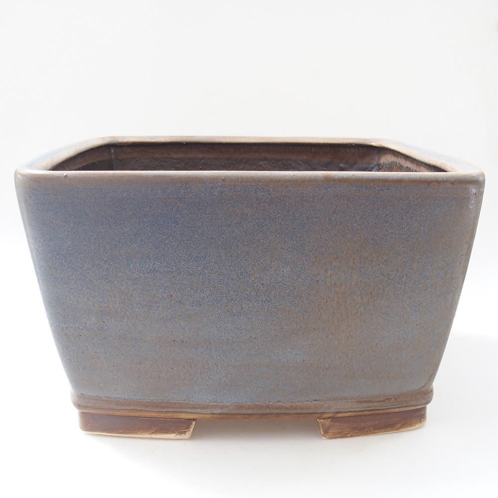 Ceramiczna miska do bonsai 26,5 x 26,5 x 16 cm, kolor niebieski