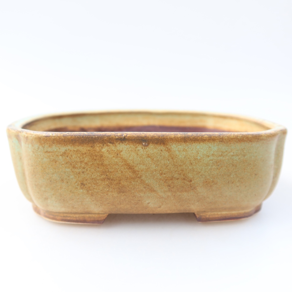 Ceramiczna miska do bonsai 13,5 x 12 x 4 cm, kolor zielony