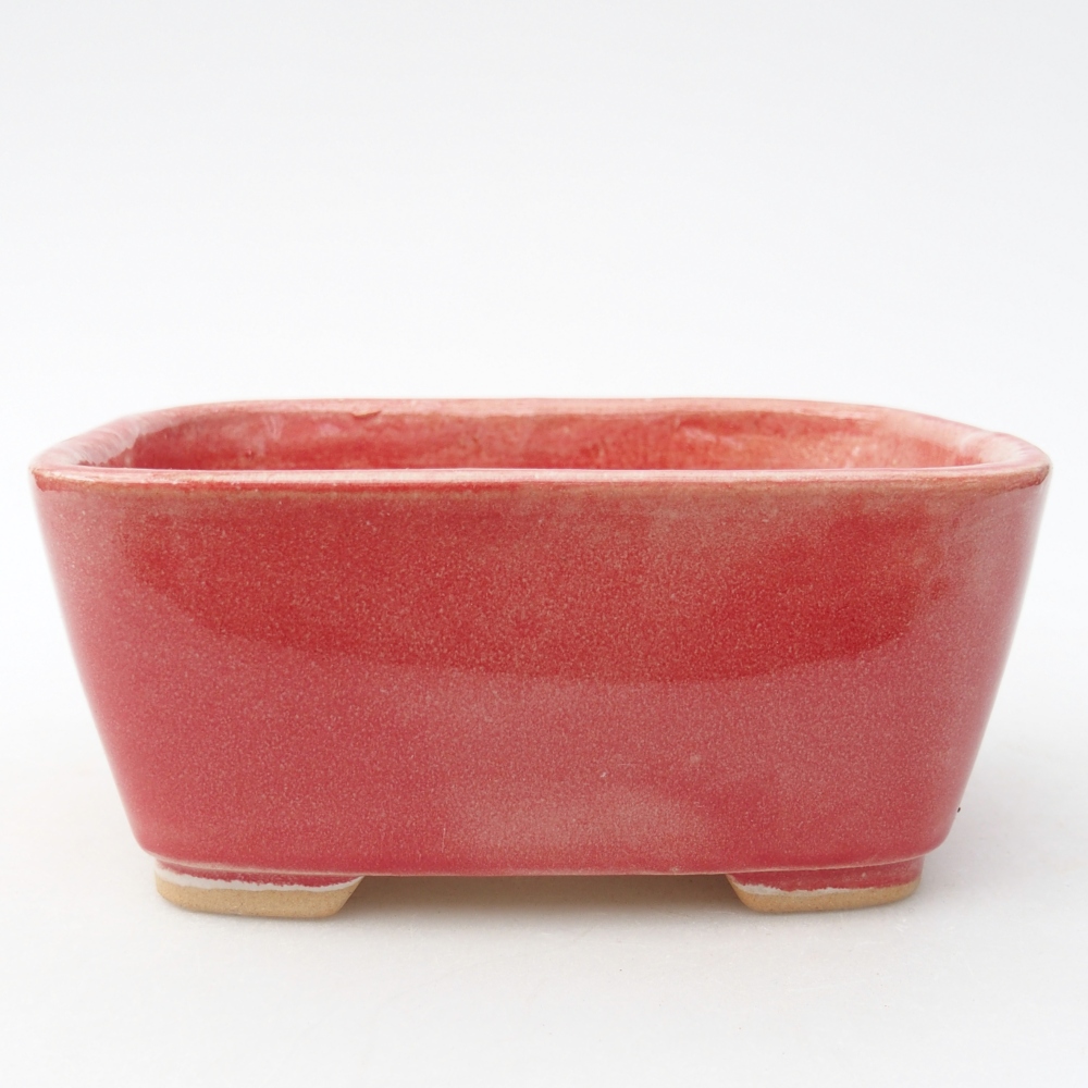 Ceramiczna miska do bonsai 13,5 x 10,5 x 6 cm, kolor czerwony