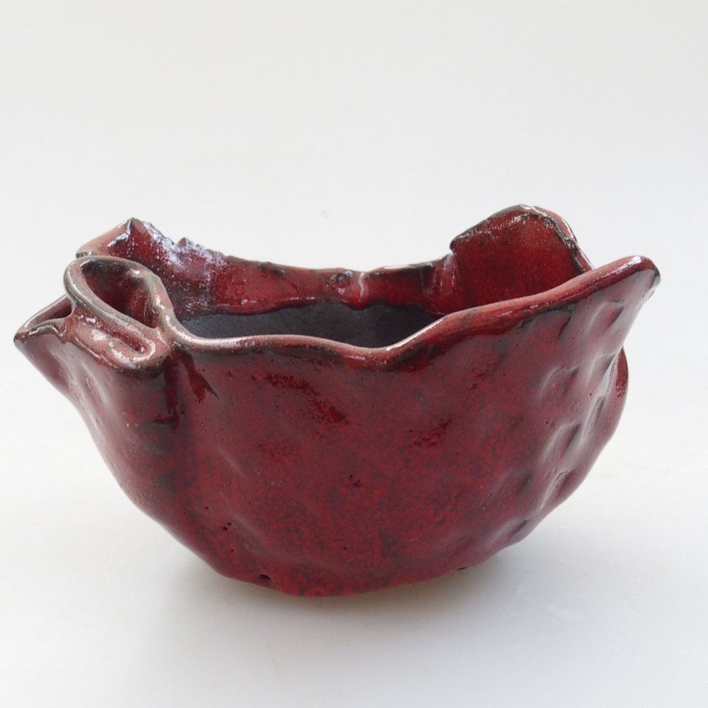 Muszla ceramiczna 8,5 x 7 x 5 cm, kolor czerwony