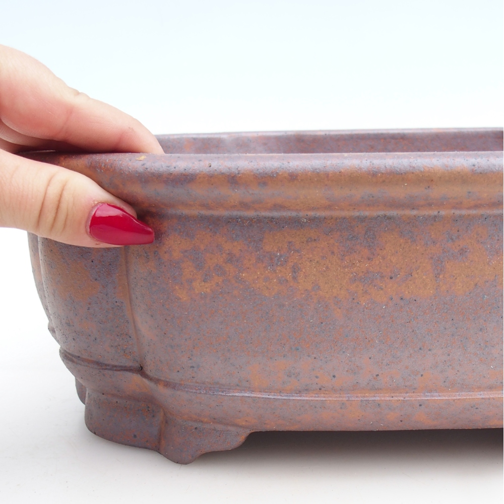 Ceramiczna miska do bonsai 31,5 x 27,5 x 10 cm, kolor metaliczny