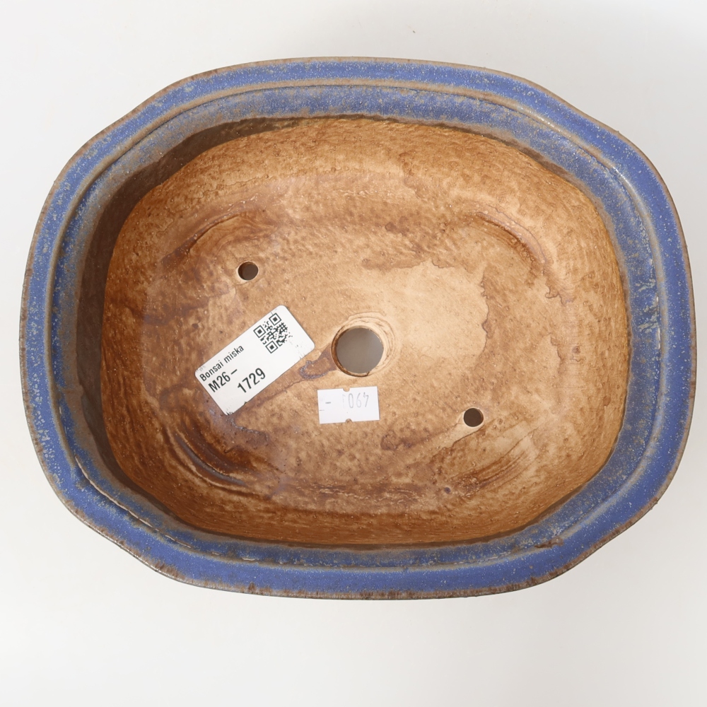 Ceramiczna miska do bonsai 20,5 x 16,5 x 7 cm, kolor niebieski