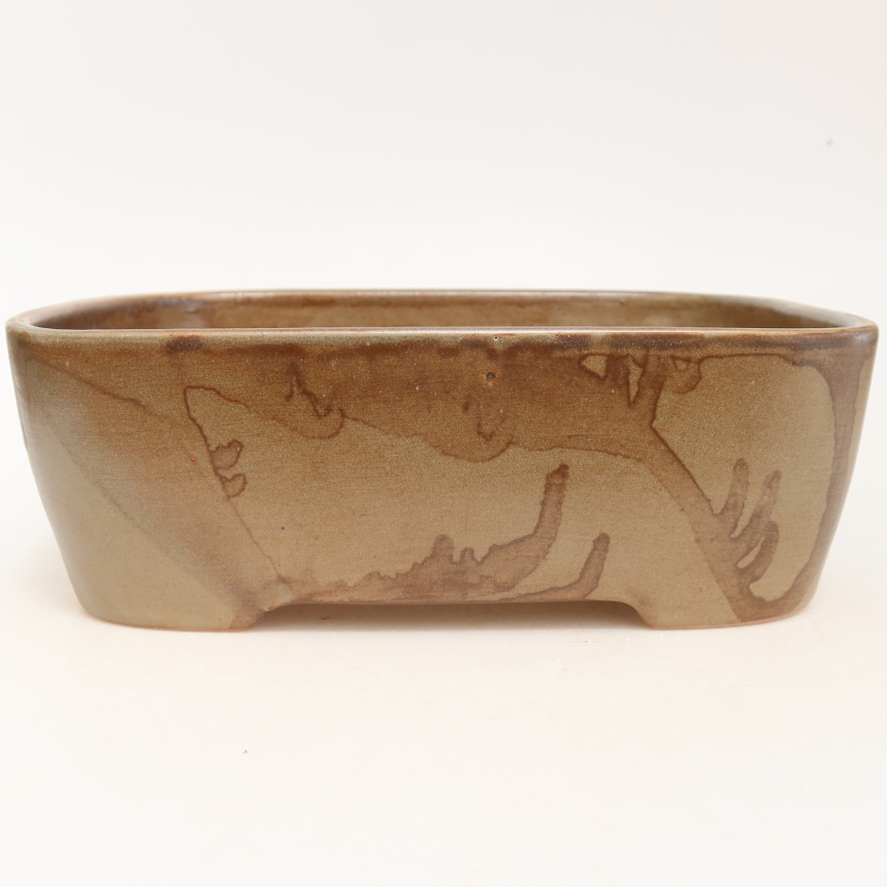 Ceramiczna miska do bonsai 23 x 17,5 x 7,5 cm, kolor brązowy