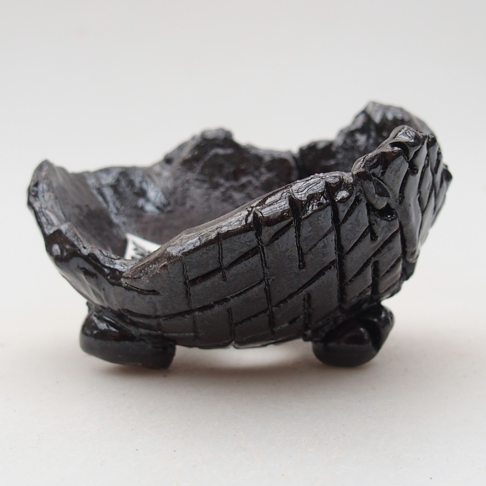 Ceramiczna muszla 8,5 x 8 x 5,5 cm, kolor czarny