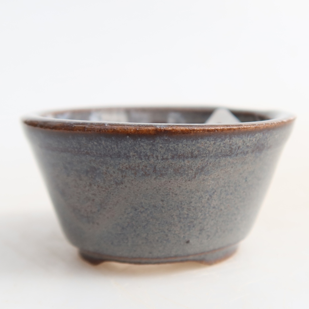 Ceramiczna miseczka do bonsai 4,5 x 4,5 x 2,5 cm, kolor szary
